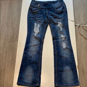 Women's Distressed Blue Jeans